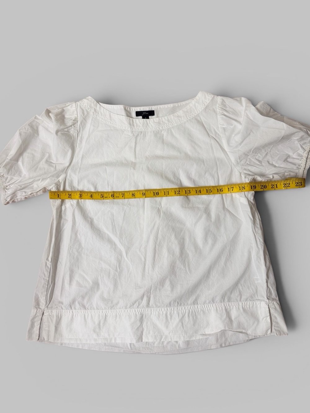 J. Crew 100% Cotton White Puff-Sleeve Top - Picture 4 of 6